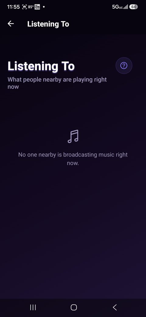 Listening To screen
